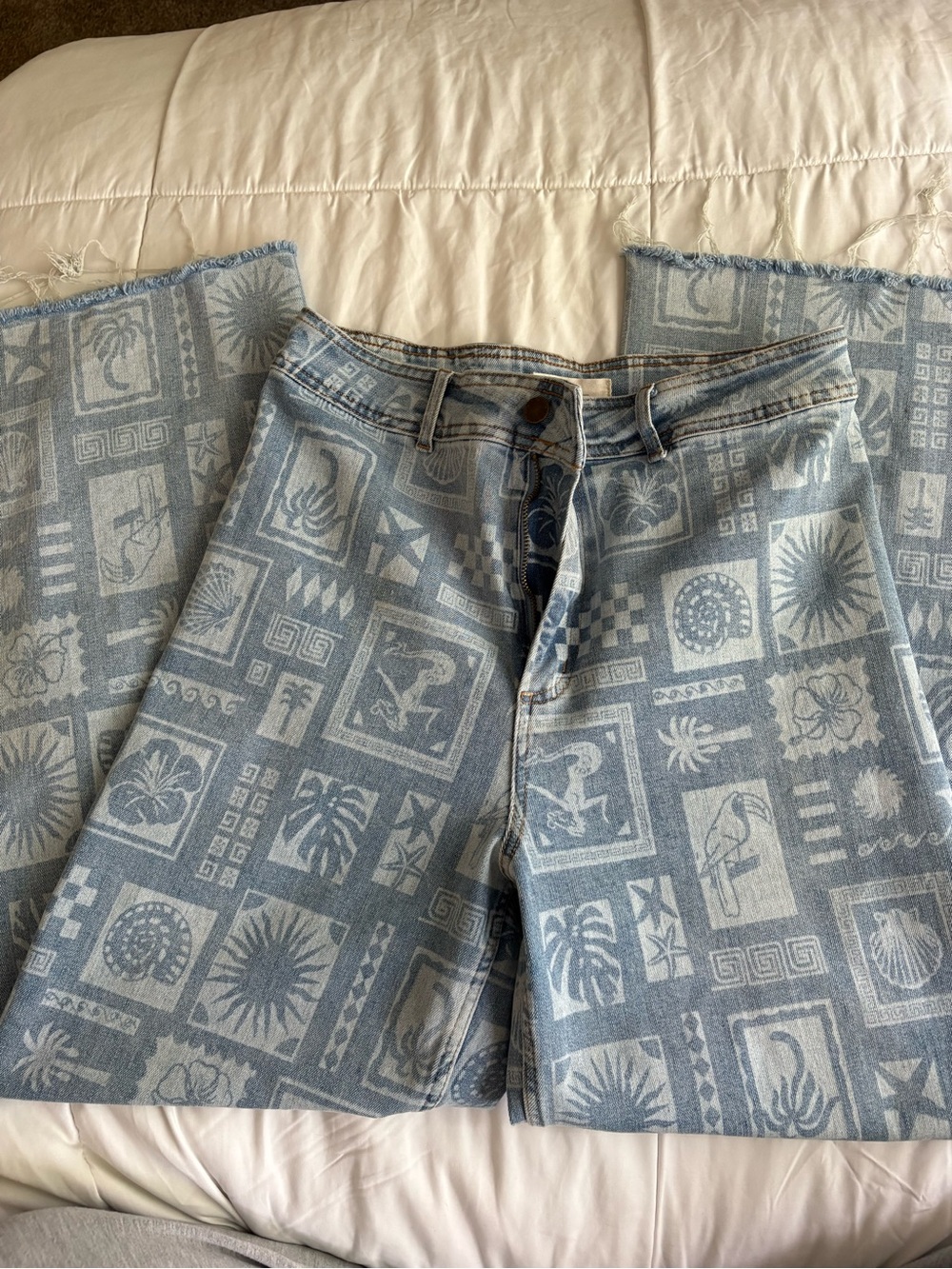 Rip Curl Light Blue Printed Denim Jeans - Picture 5 of 6